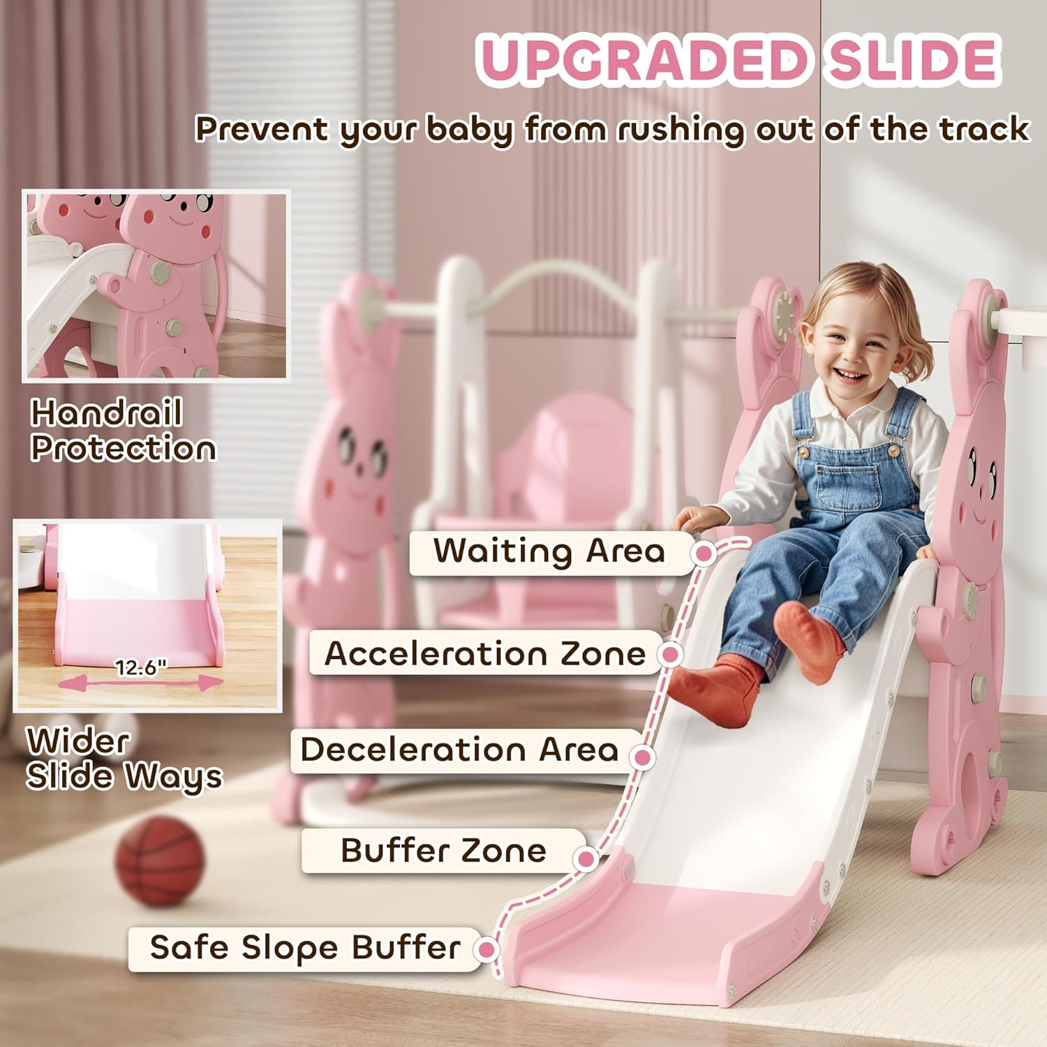 4 in 1 Toddler Slide and Swing Set