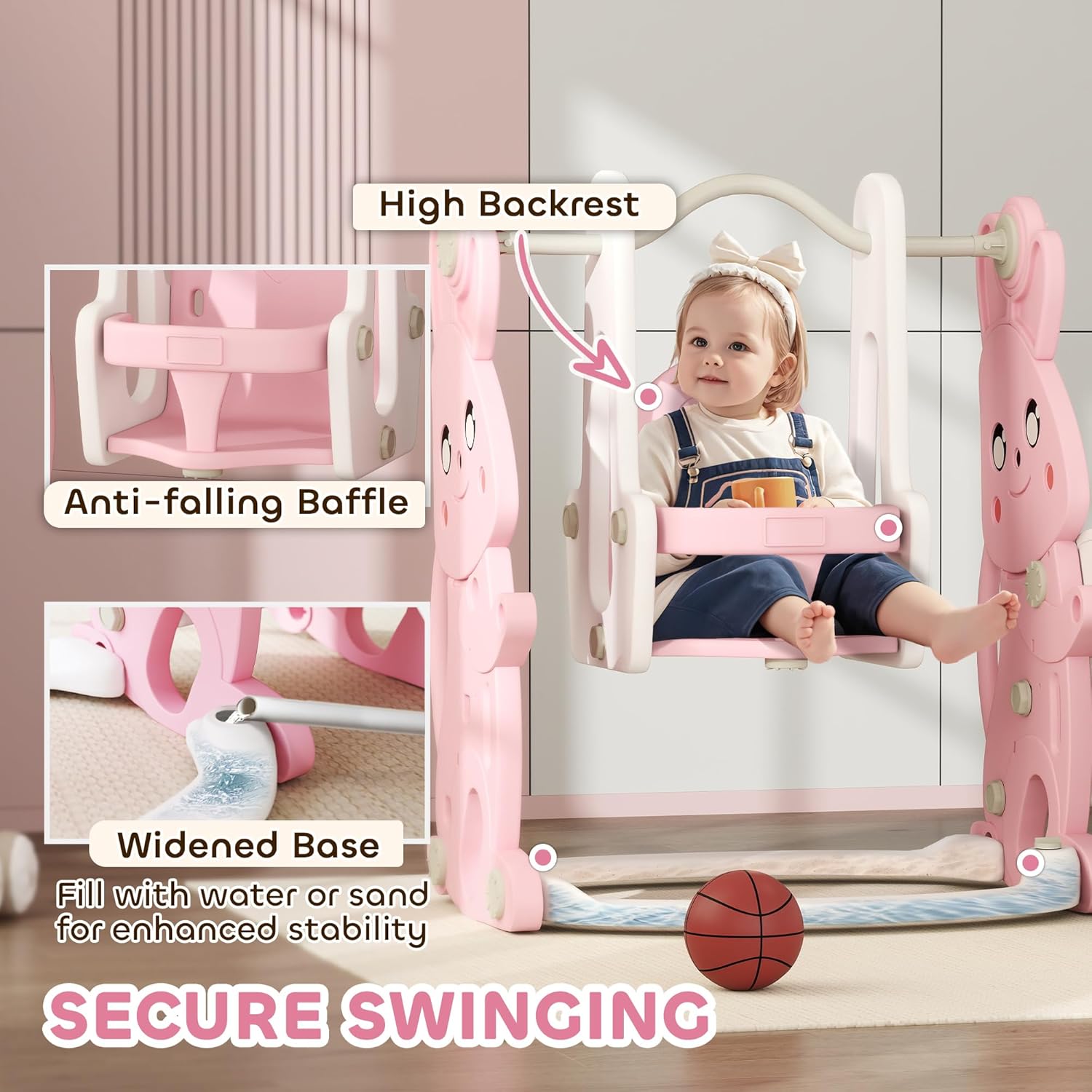 4 in 1 Toddler Slide and Swing Set
