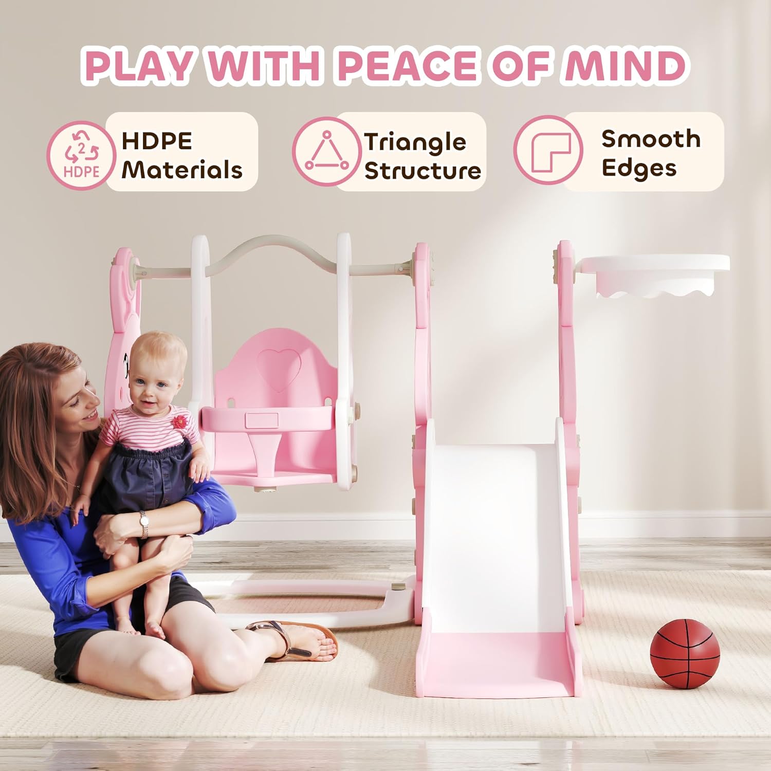4 in 1 Toddler Slide and Swing Set