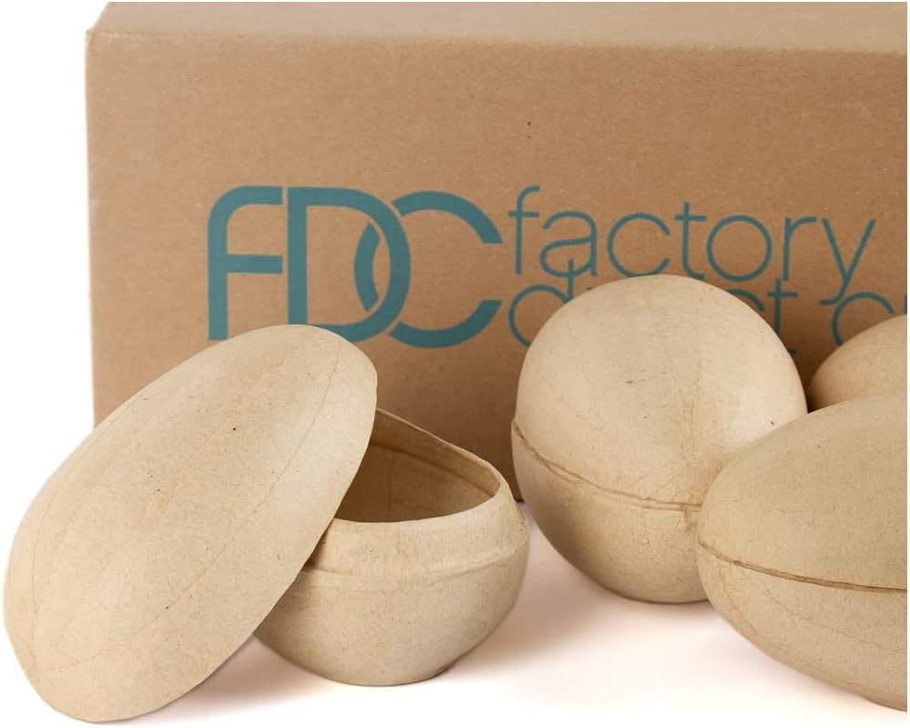 4 Piece Fillable Paper Egg Boxes - Unfinished Ready to Fill Decorative DIY Paper Machines Traditional German Easter Egg Boxes for Holiday Crafts and Decorations