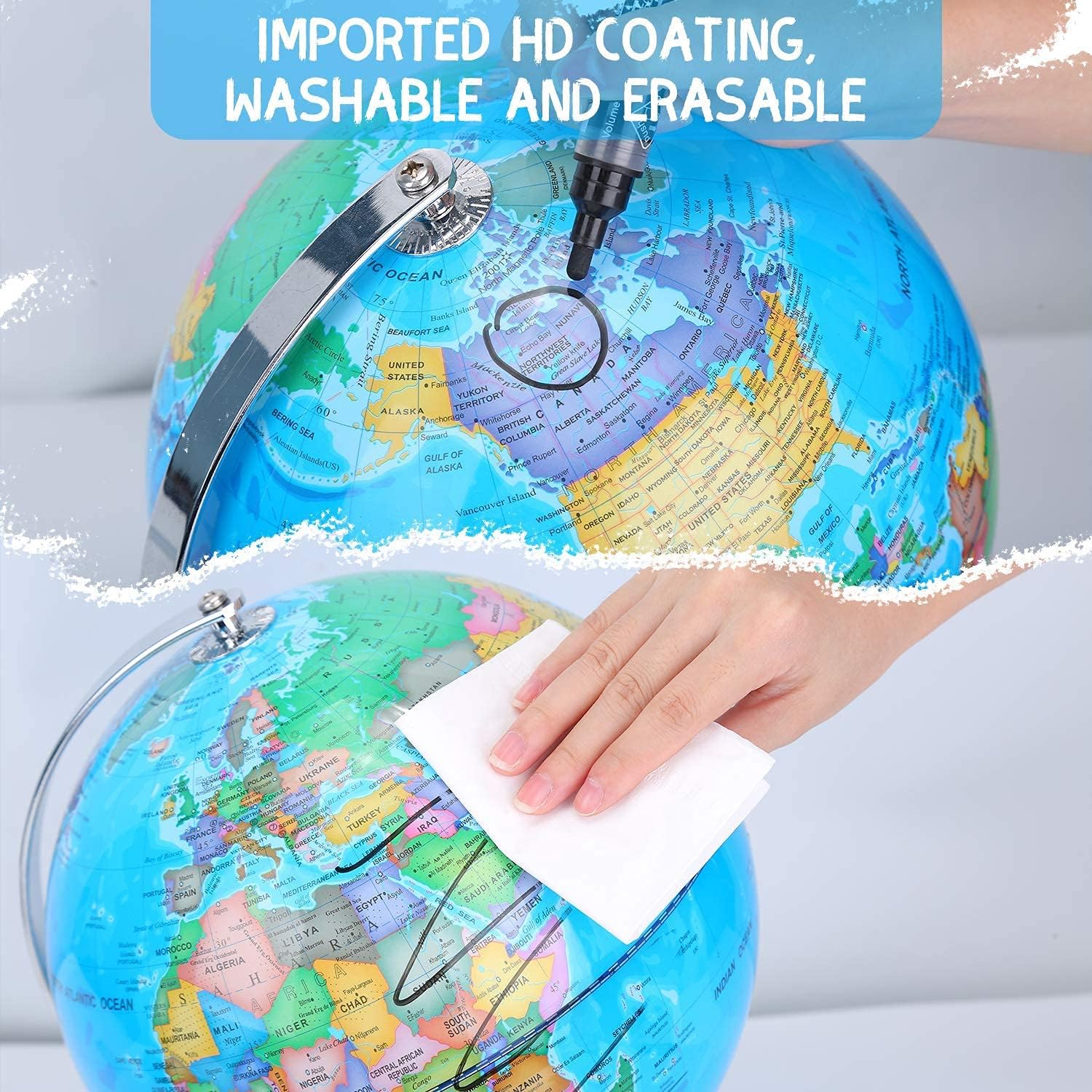 6 in 1 Illuminated World Globe