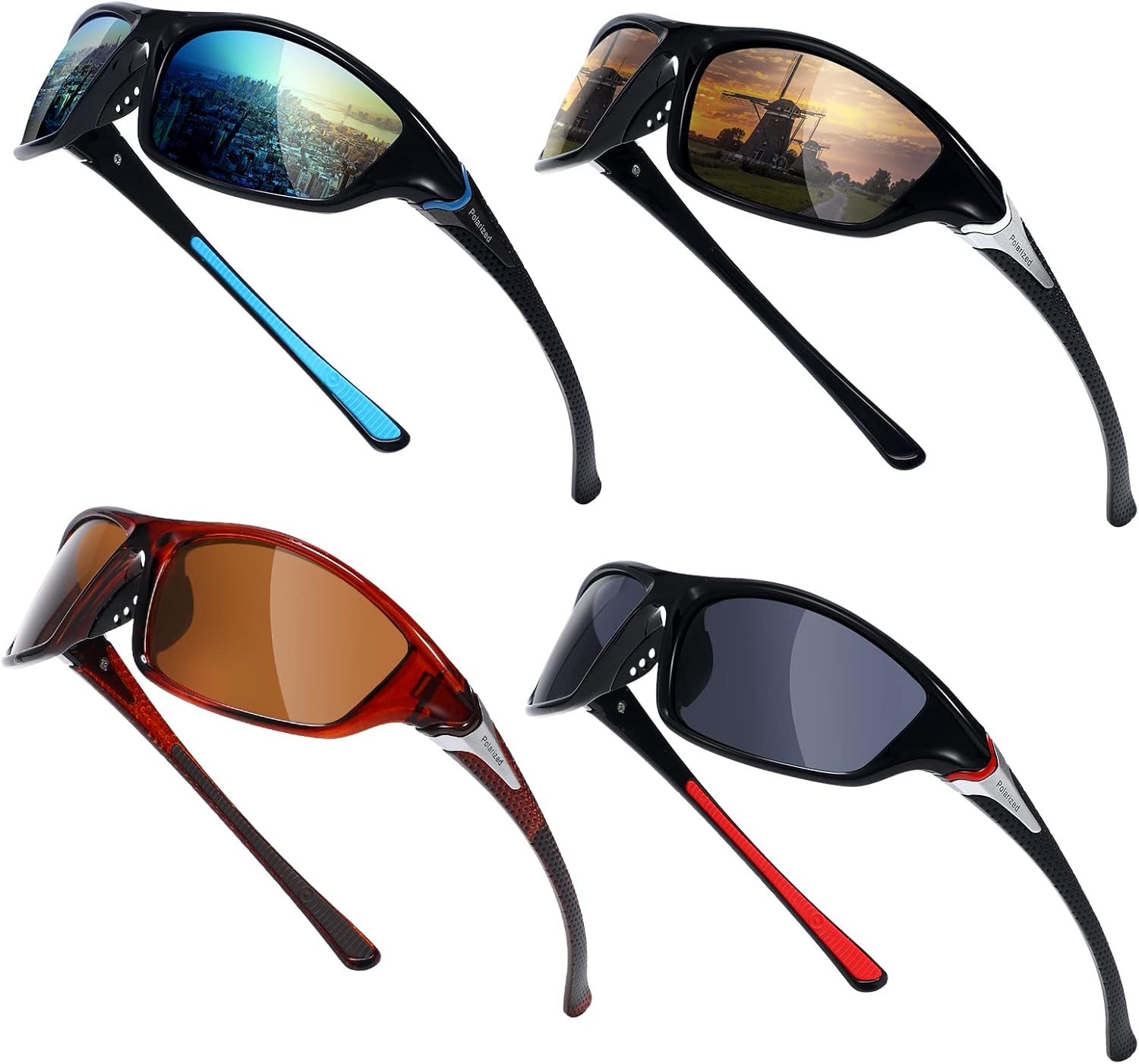 4 Pairs Men's UV Protection Driving Glasses
