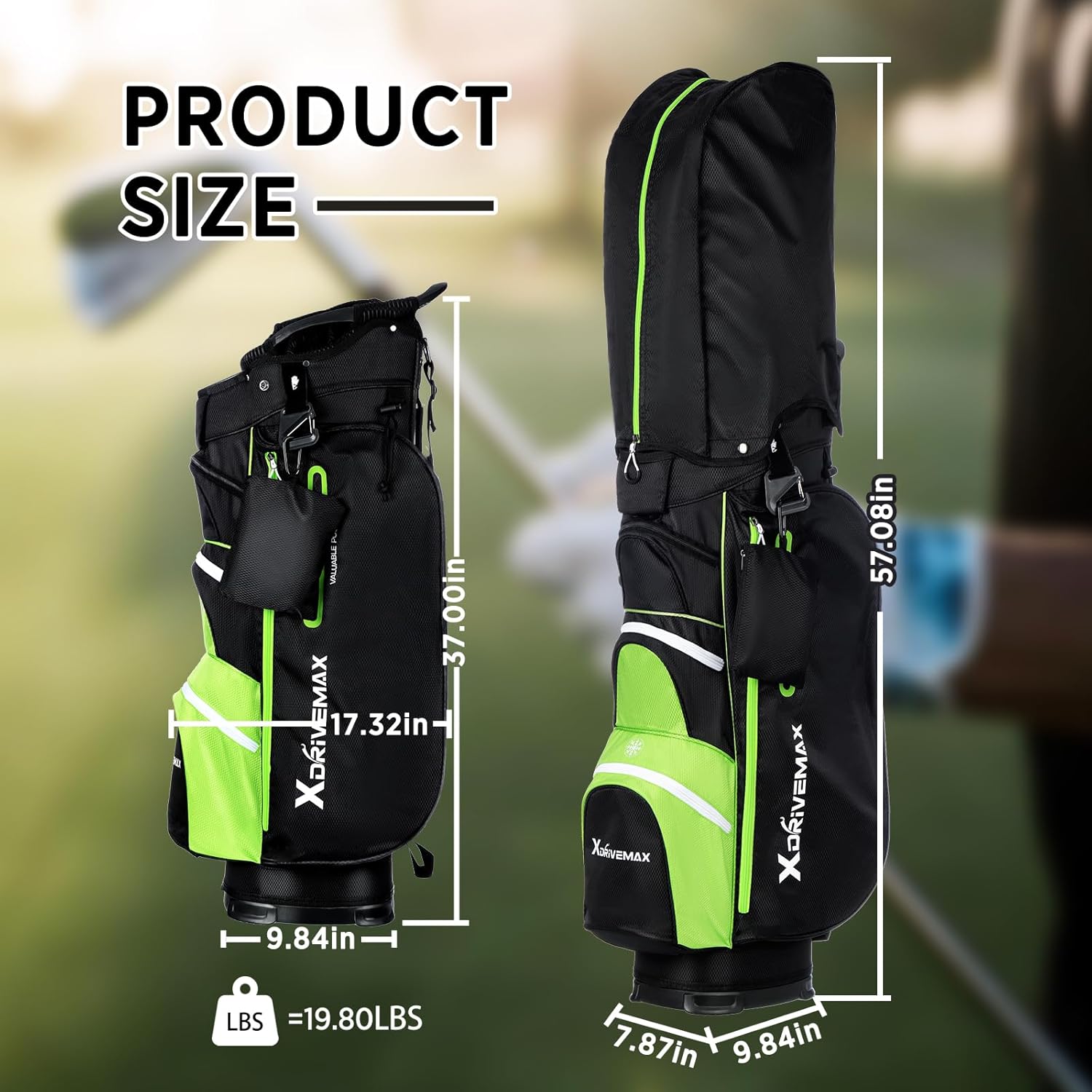 15 Way Golf Bag, Premium, Rain Cover, Cooler