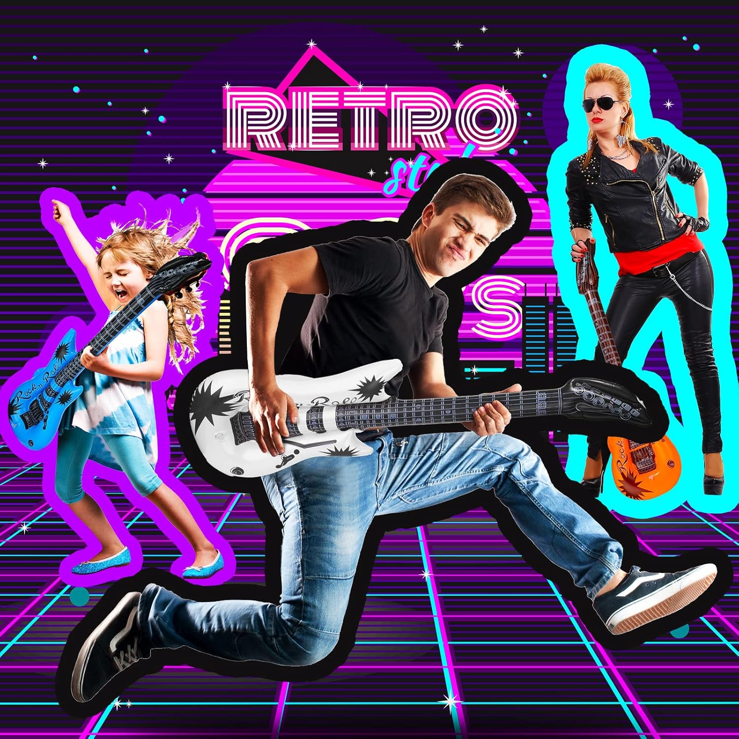 12 Pack Inflatable Guitar, Party Props