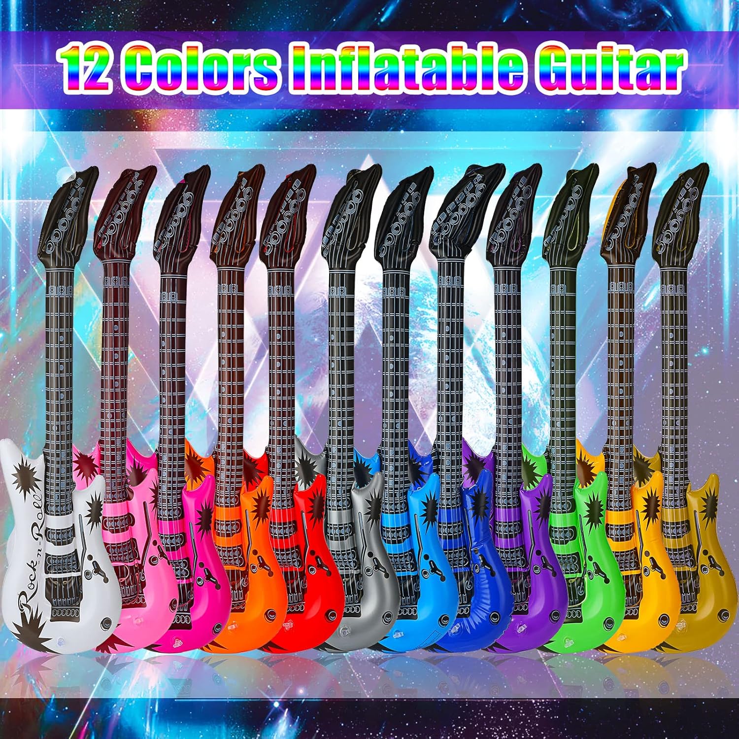 12 Pack Inflatable Guitar, Party Props