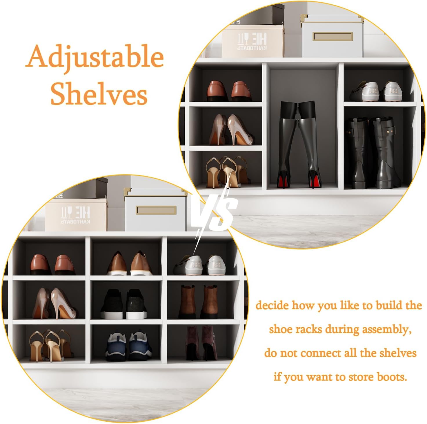 Oversized Hall Tree w/Bench & Shoe Storage, Multi-Purpose Entry Bench w/Coat Rack, Adjustable Shelves, 6 Dual Hooks & 21 Open Compartments, White