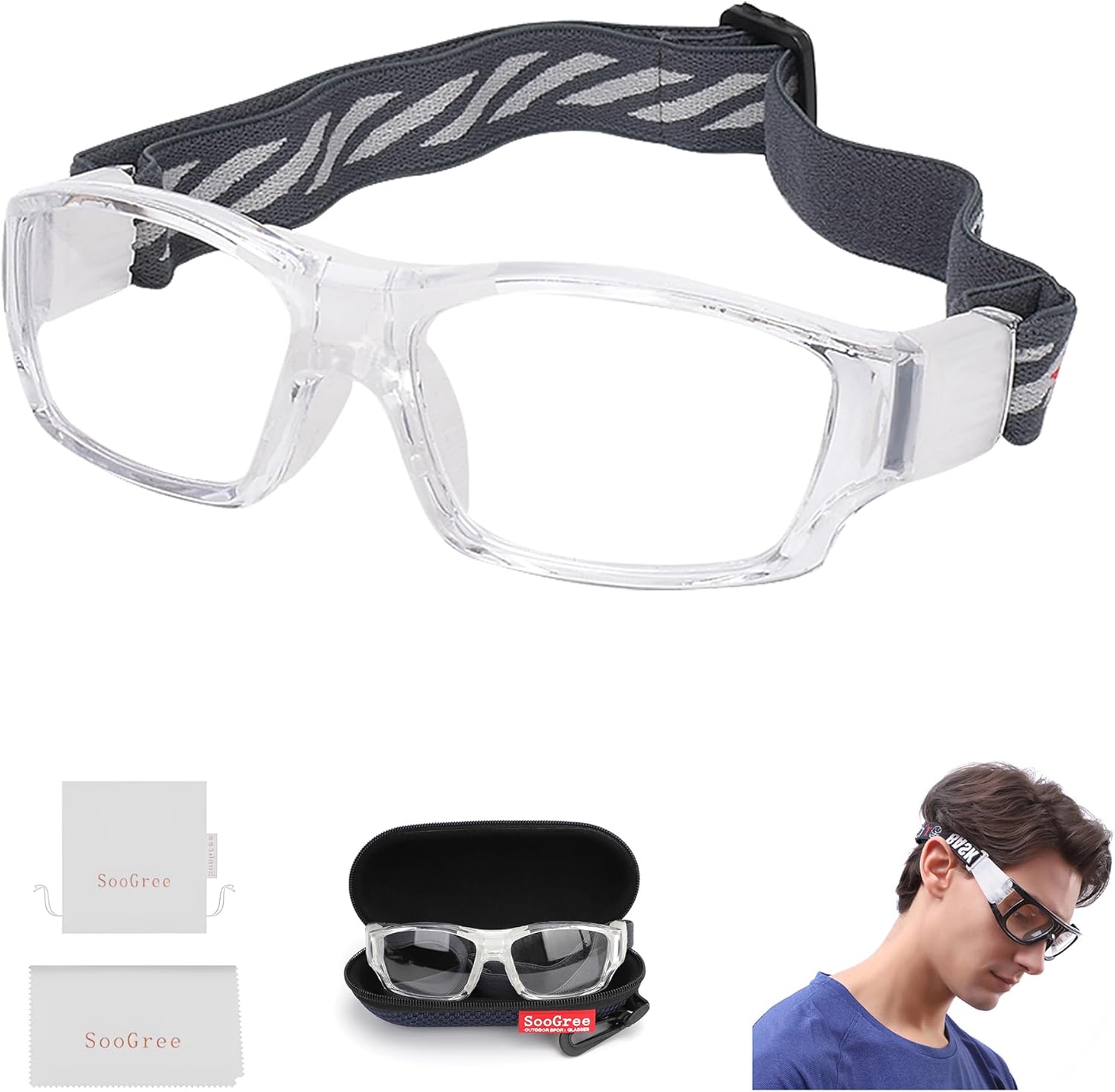 Adult Eyewear, Shock Absorbing, Adjustable Straps