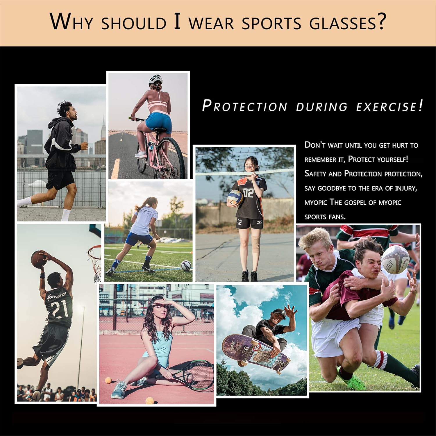 Adult Eyewear, Shock Absorbing, Adjustable Straps