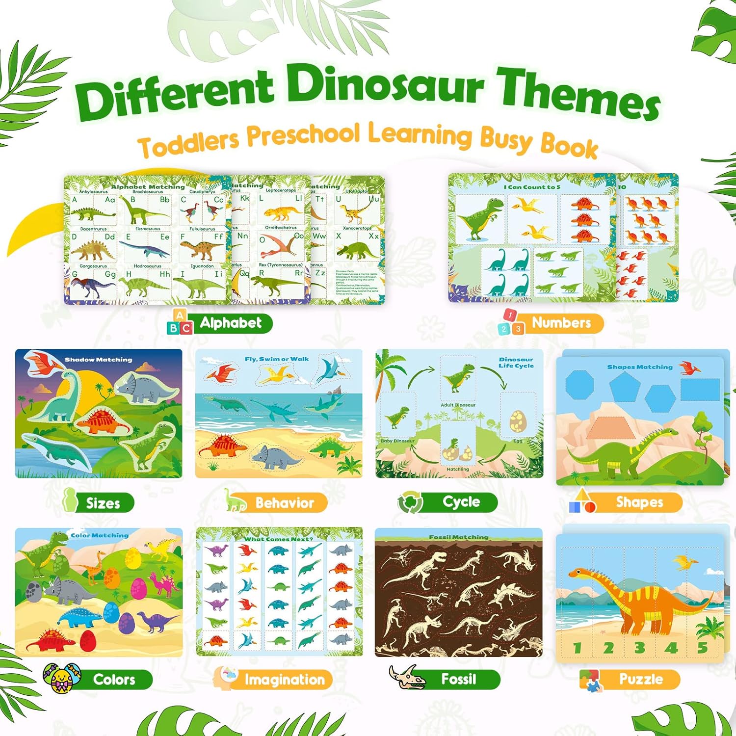 Toys, Dinosaur Themed Busy Books