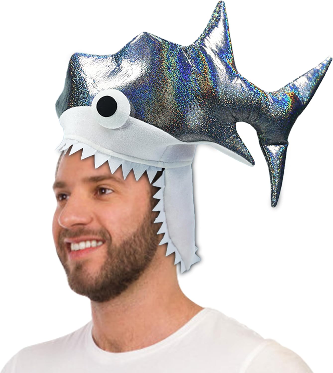 Sparkling Silver Shark Hat