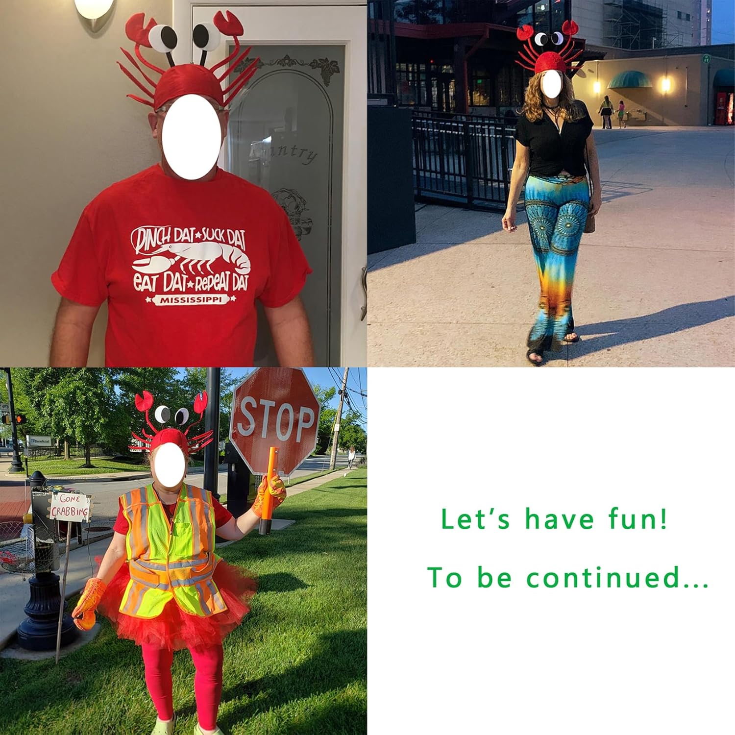3D Novelty Crab Hat Set