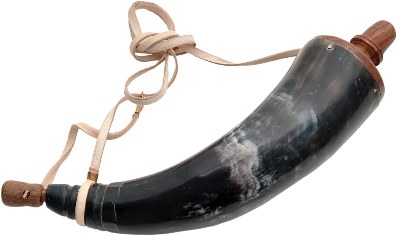 14 inch Black Powder Horn Band Leather Strap