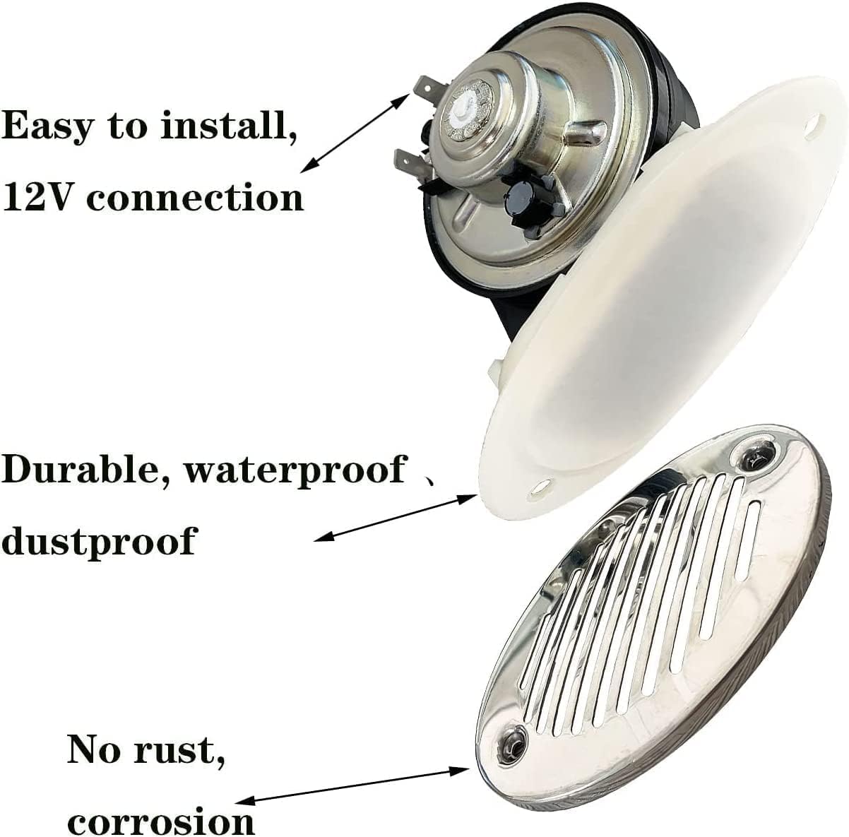 12V Boat Horn with Stainless Steel Screws