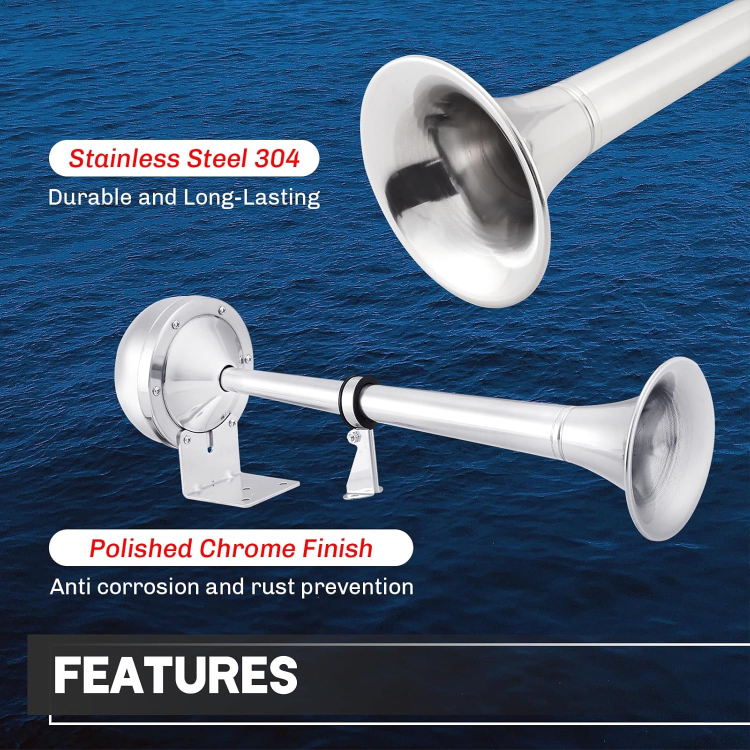Waterproof Stainless Steel Boat Horn