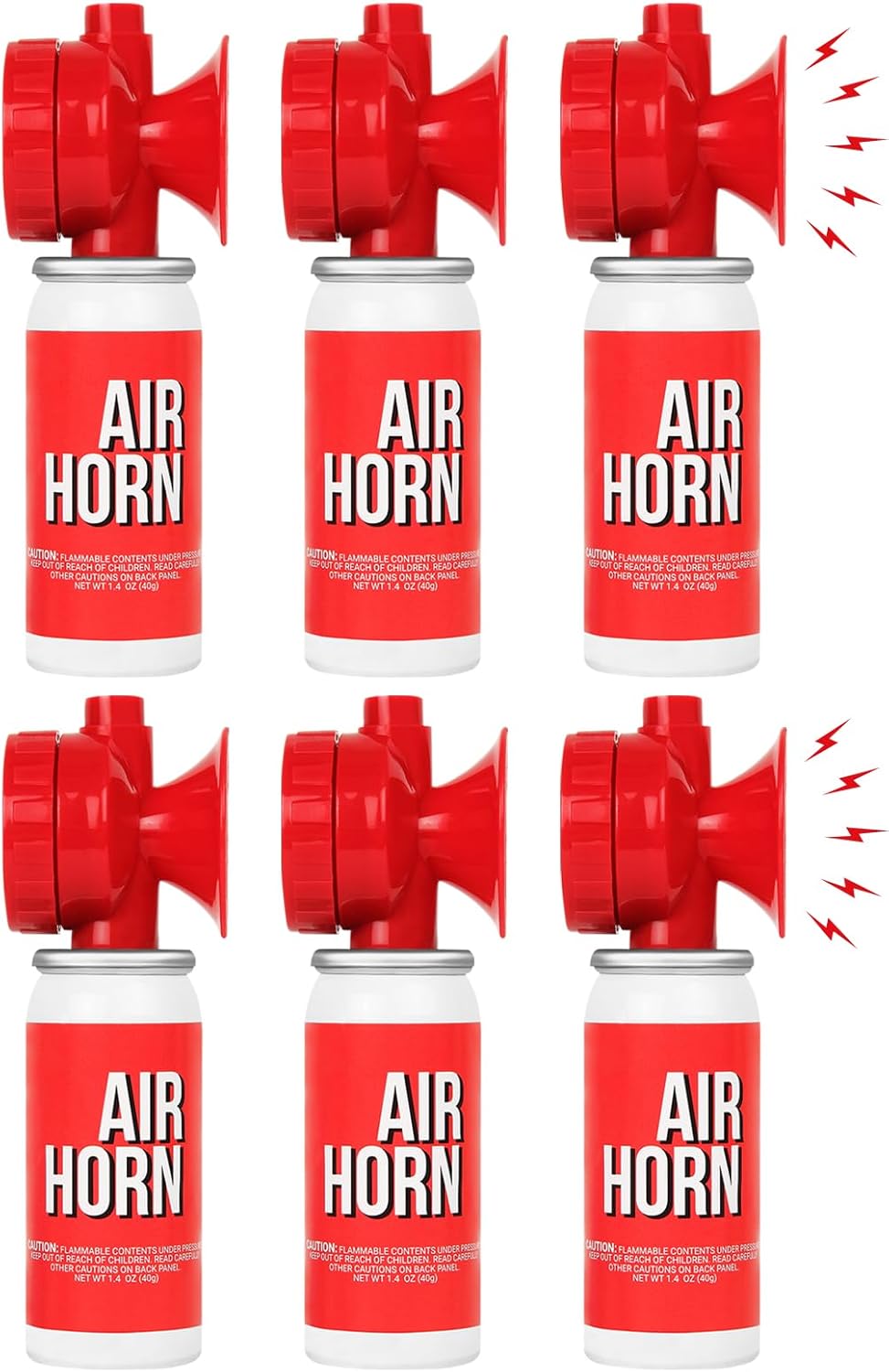 6 Piece Safety Air Horn with 3 Whistles