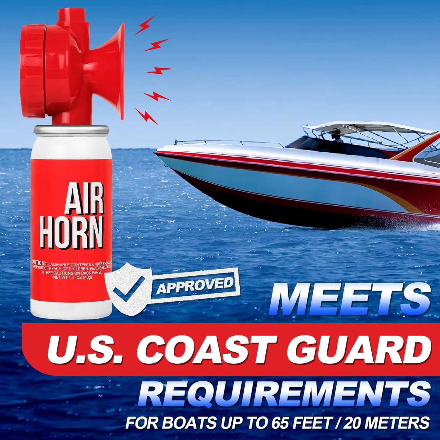 6 Piece Safety Air Horn with 3 Whistles