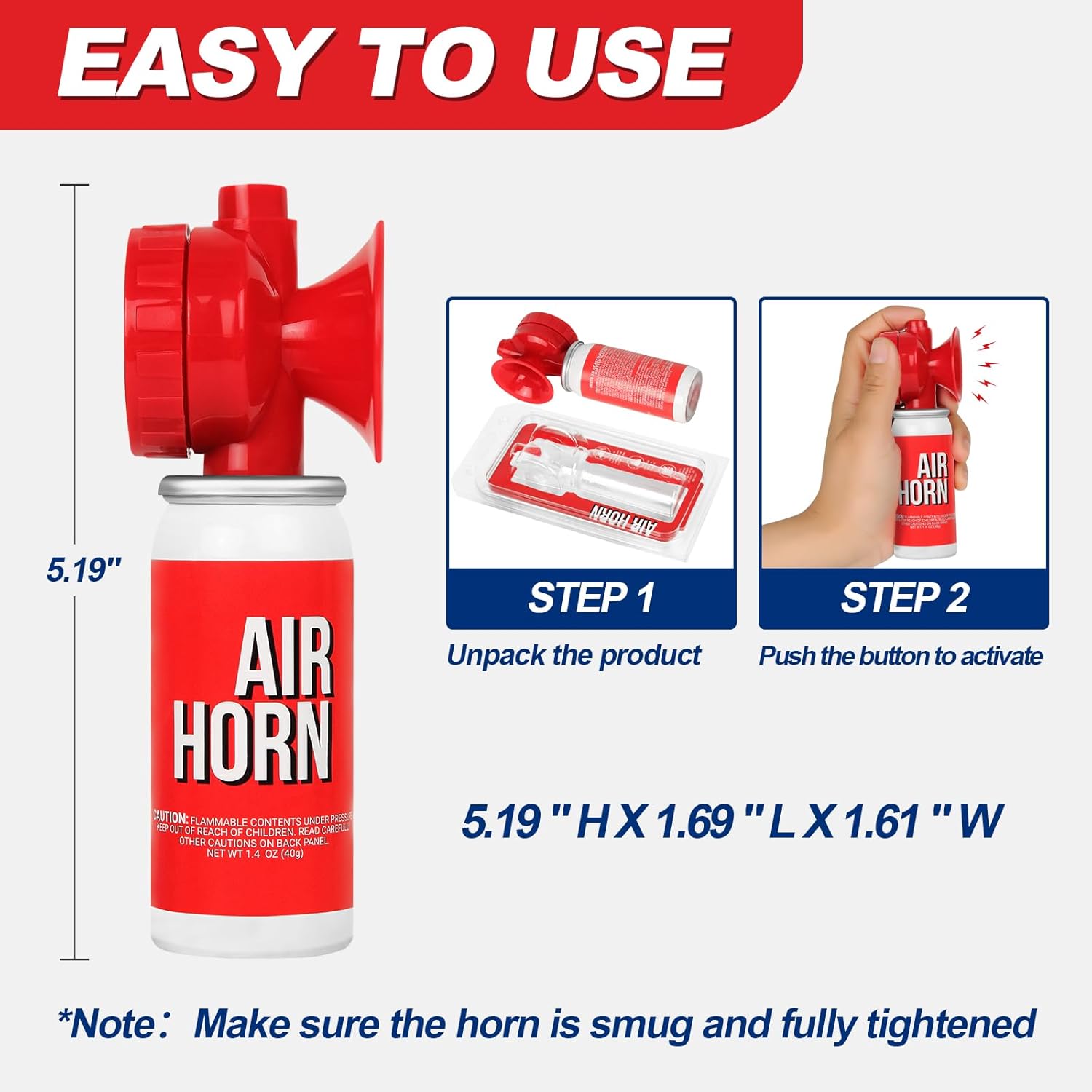 6 Piece Safety Air Horn with 3 Whistles