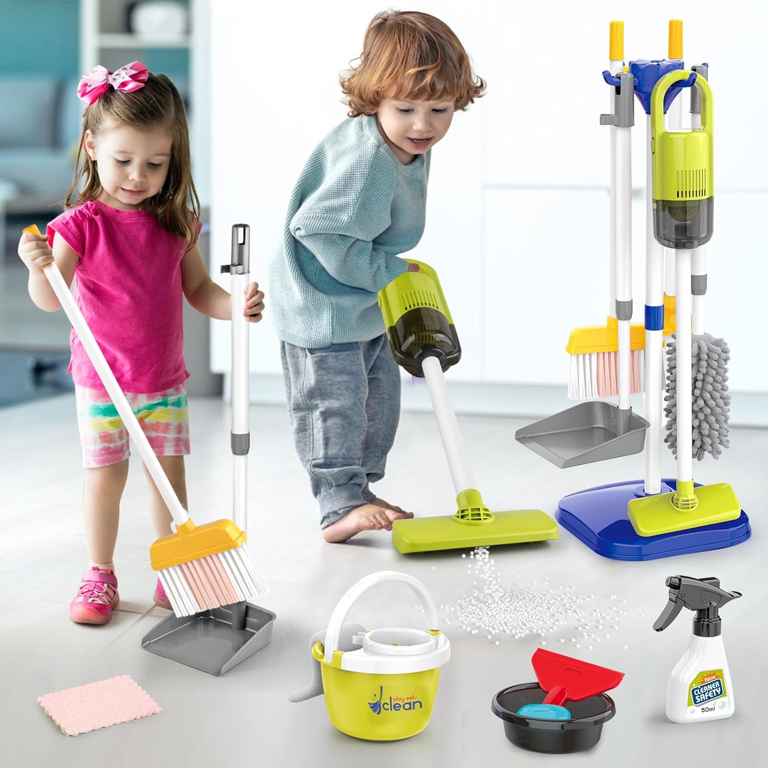Toddler Cleaning Set with Electric Vacuum