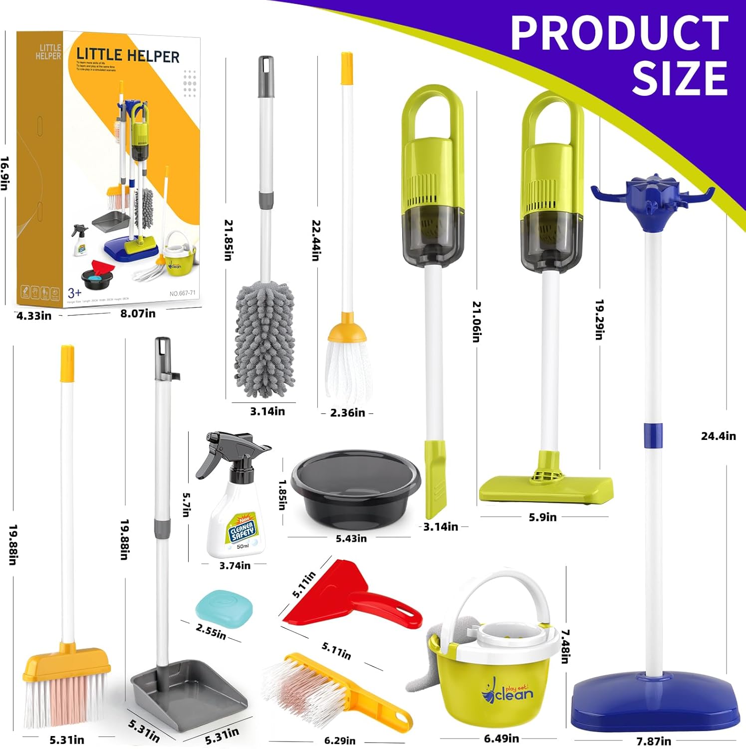 Toddler Cleaning Set with Electric Vacuum