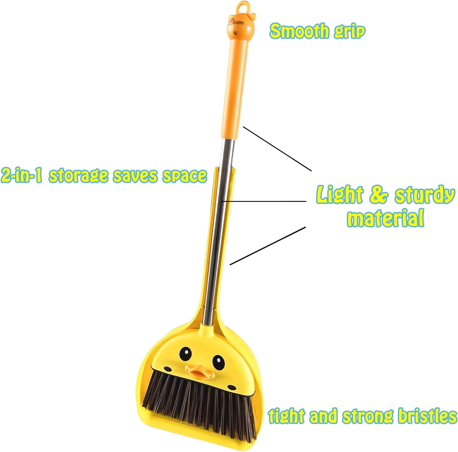 Kids Mini Broom Set, Yellow Ducks