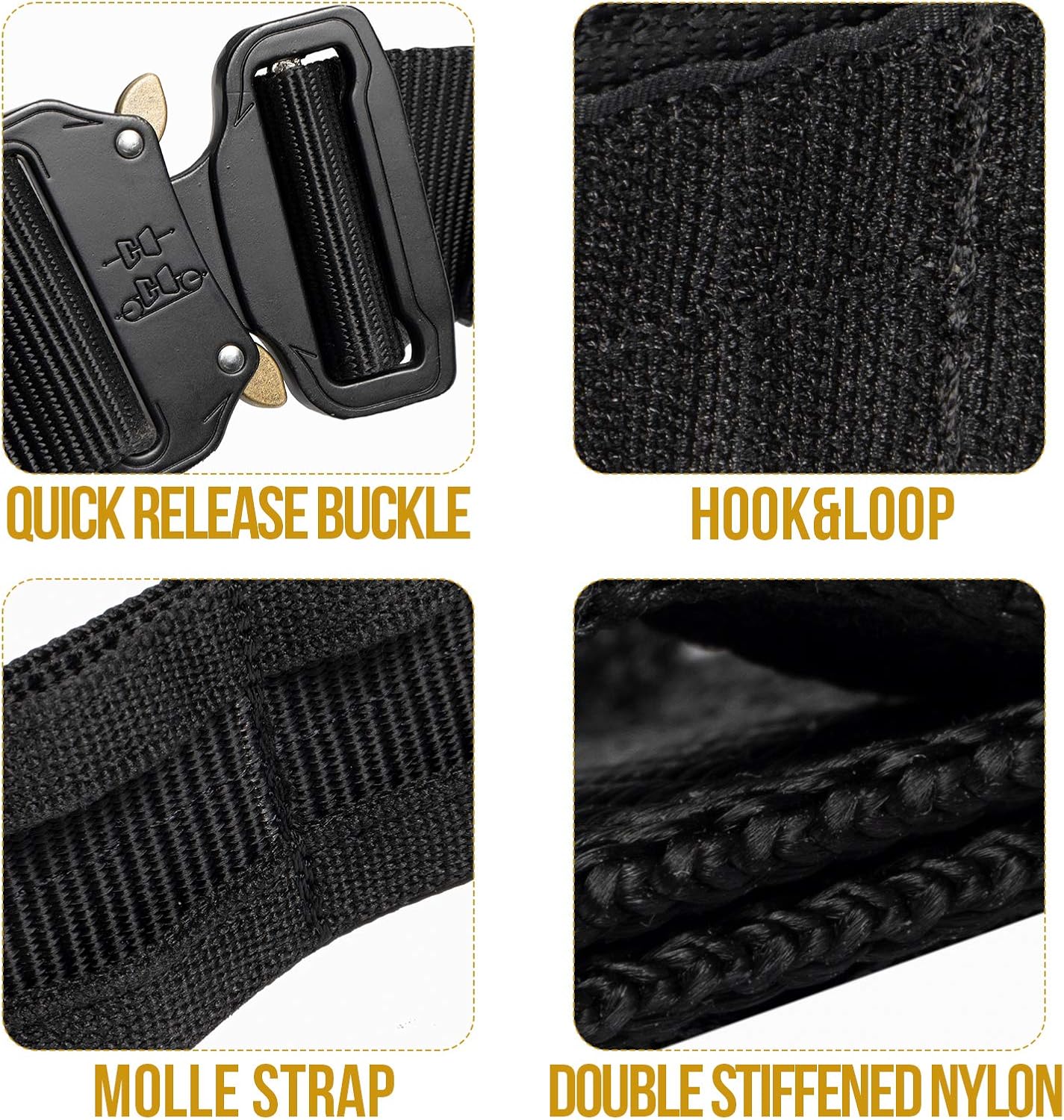 Tactical Belt, Quick Release 1.75 inch MOLLE Combat Belt