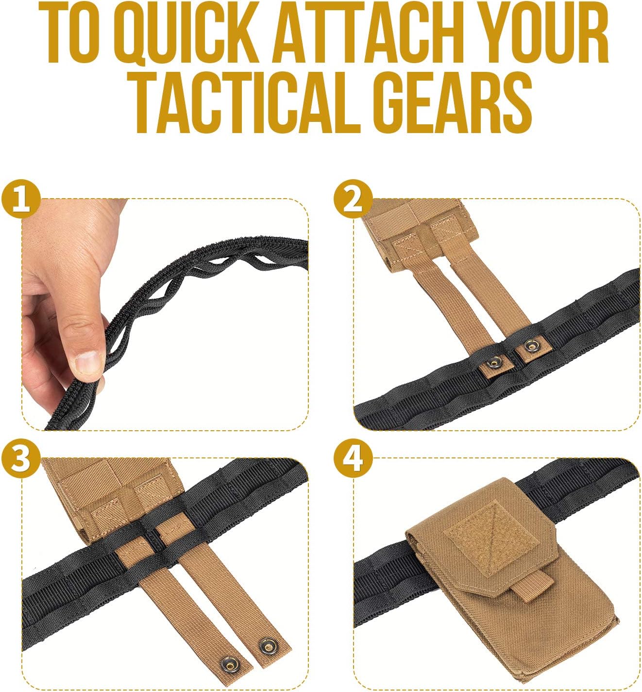 Tactical Belt, Quick Release 1.75 inch MOLLE Combat Belt