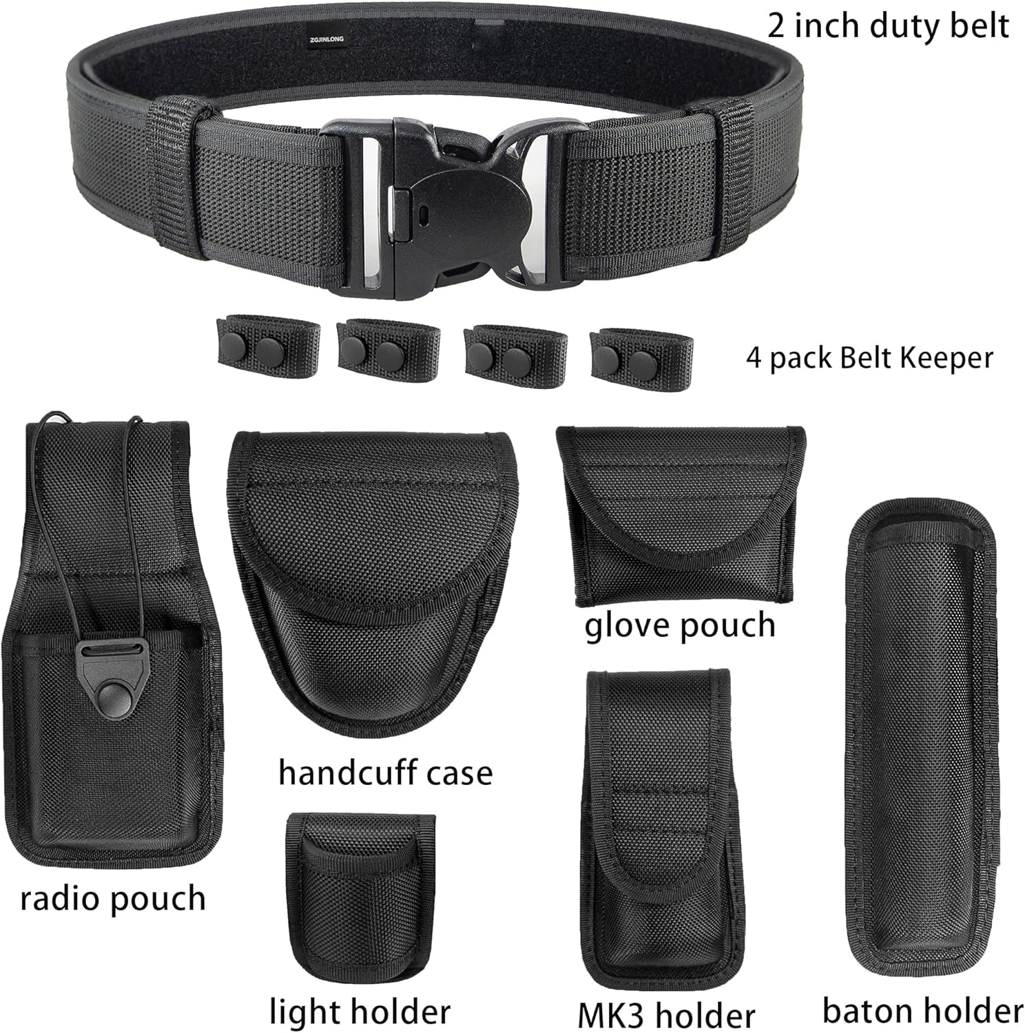 Police Utility Belt Gear, Molded Pouch Set