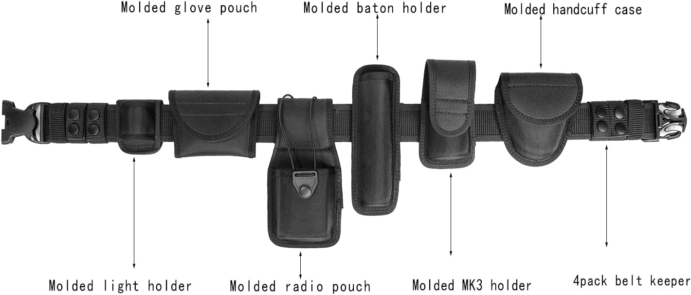 Police Utility Belt Gear, Molded Pouch Set