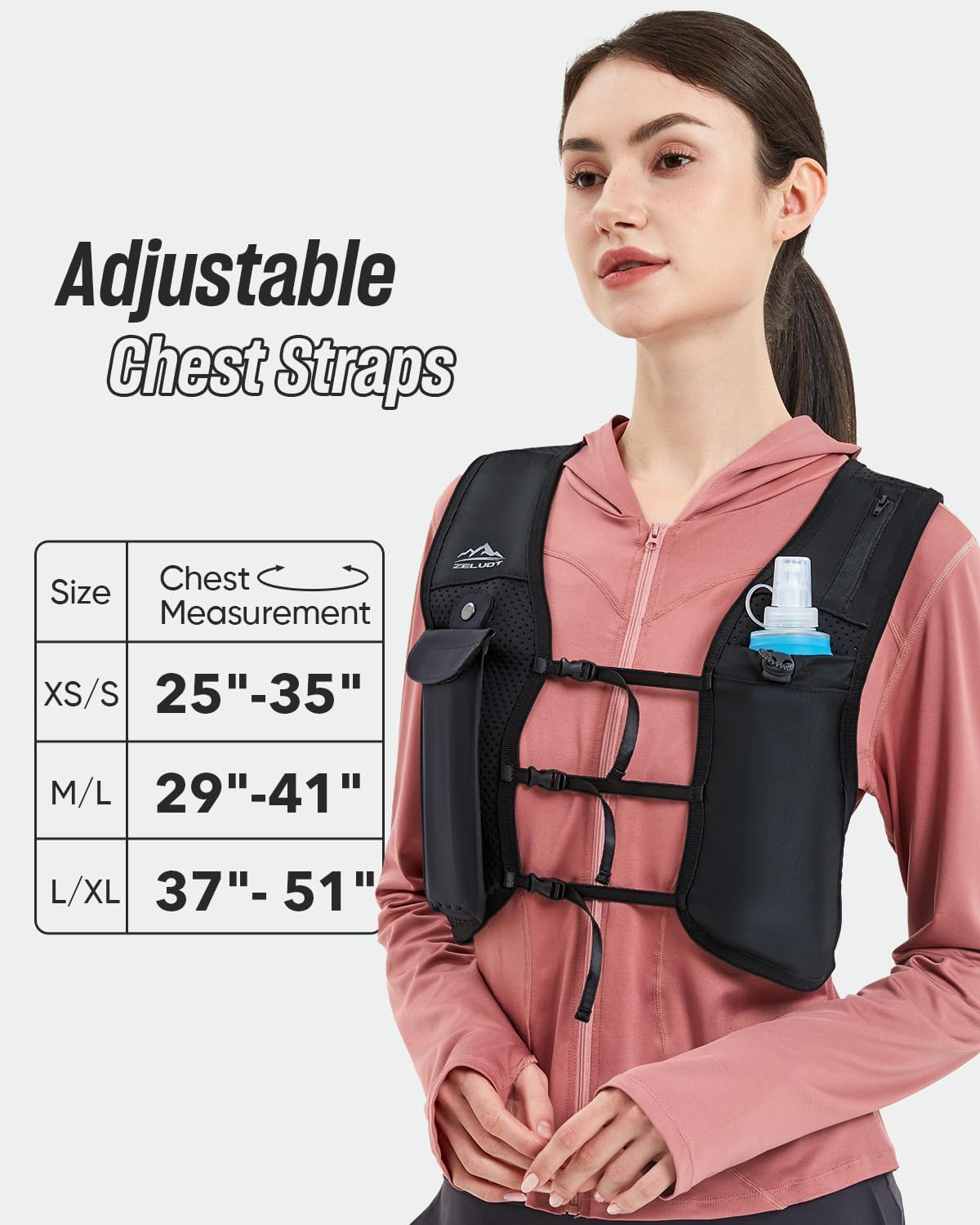 Running Tank Top with 6 Pockets, Lightweight Reflective
