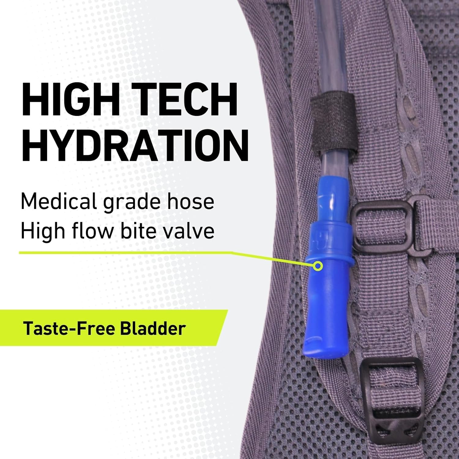 2L Hydration Backpack with High Flow Bite Valve