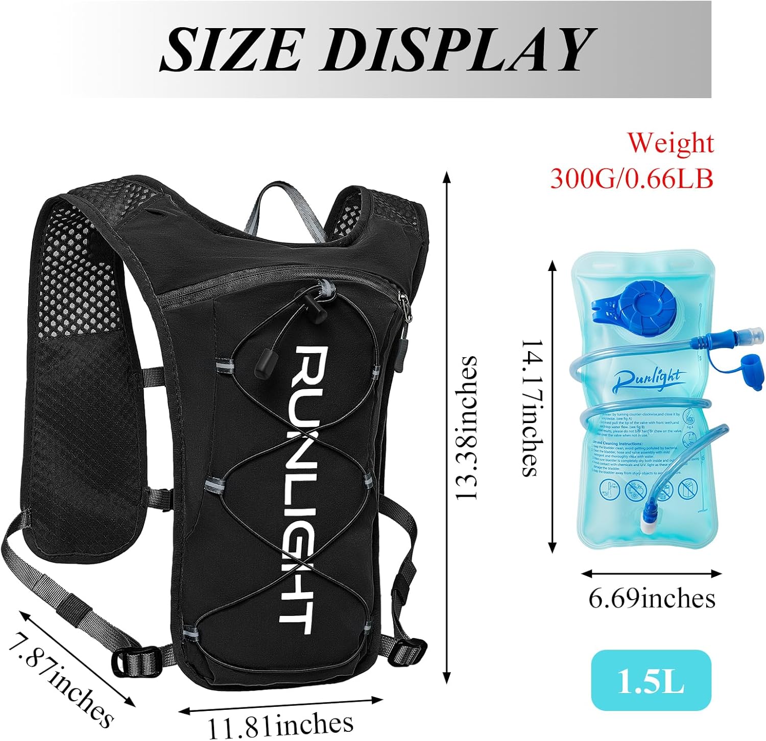 1.5L Running Hydration Vest, Lightweight
