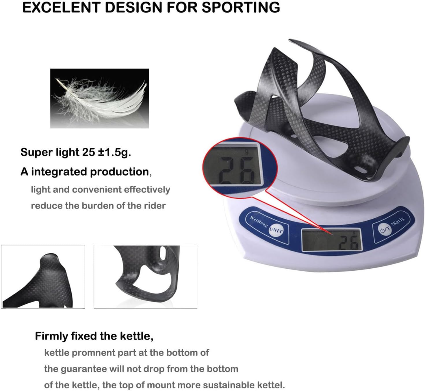 2 Piece Carbon Fiber Bottle Cage