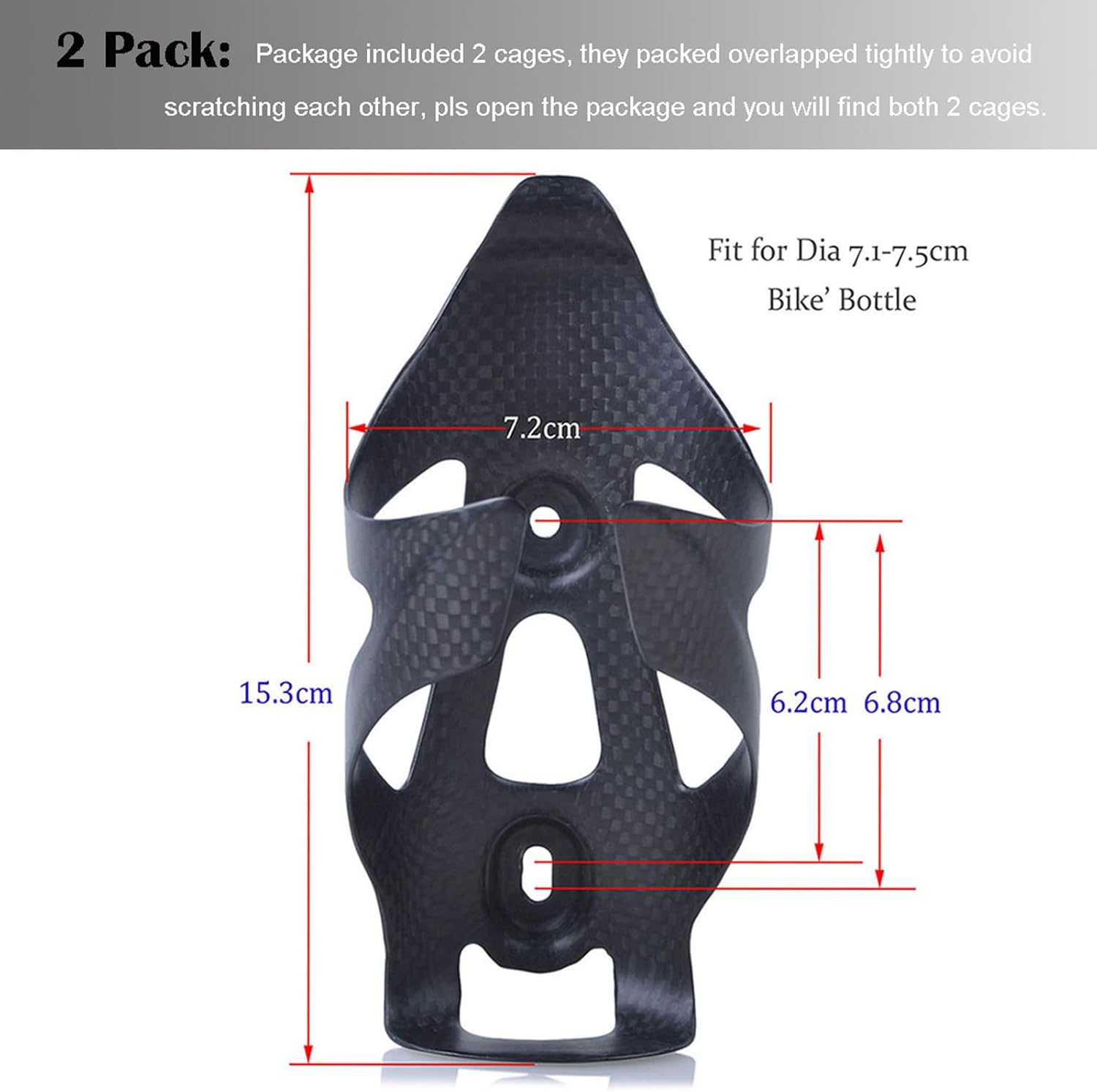 2 Piece Carbon Fiber Bottle Cage