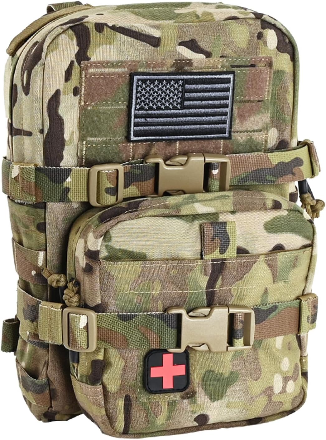 2L Molle Water Bag with IFAK Bag and American Flag