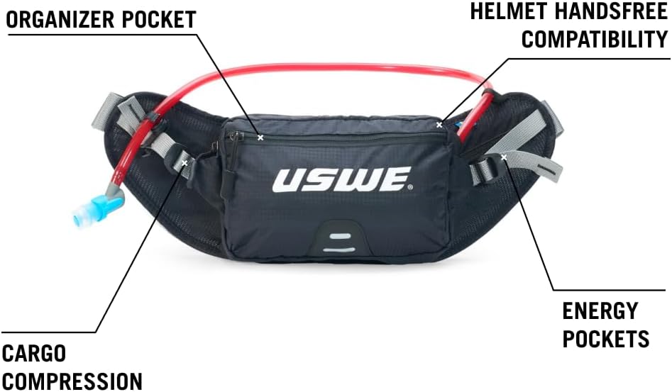 2L Hydration Hip Bag with Organizer and Side Pockets