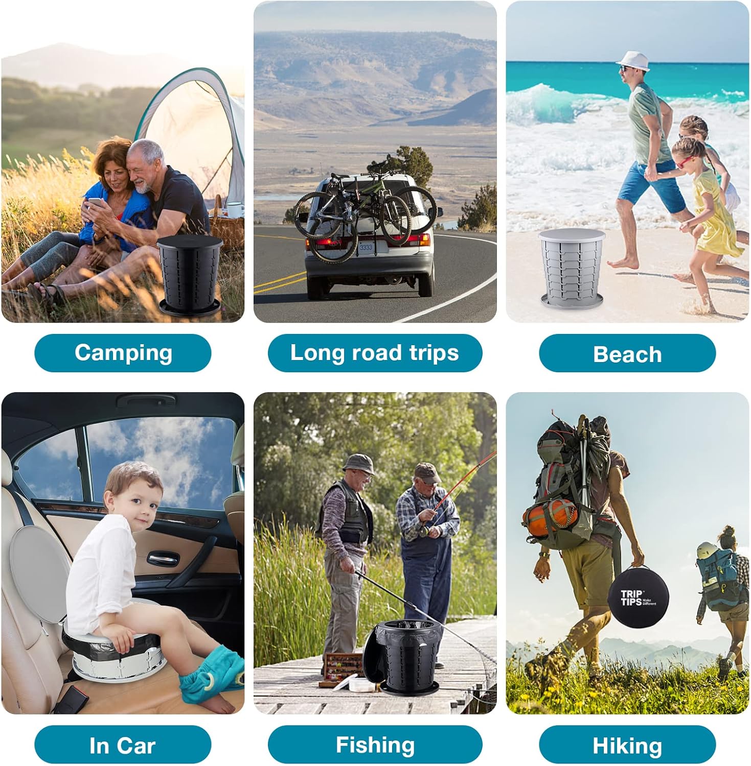 Retractable Portable Toilet for Camping/Car