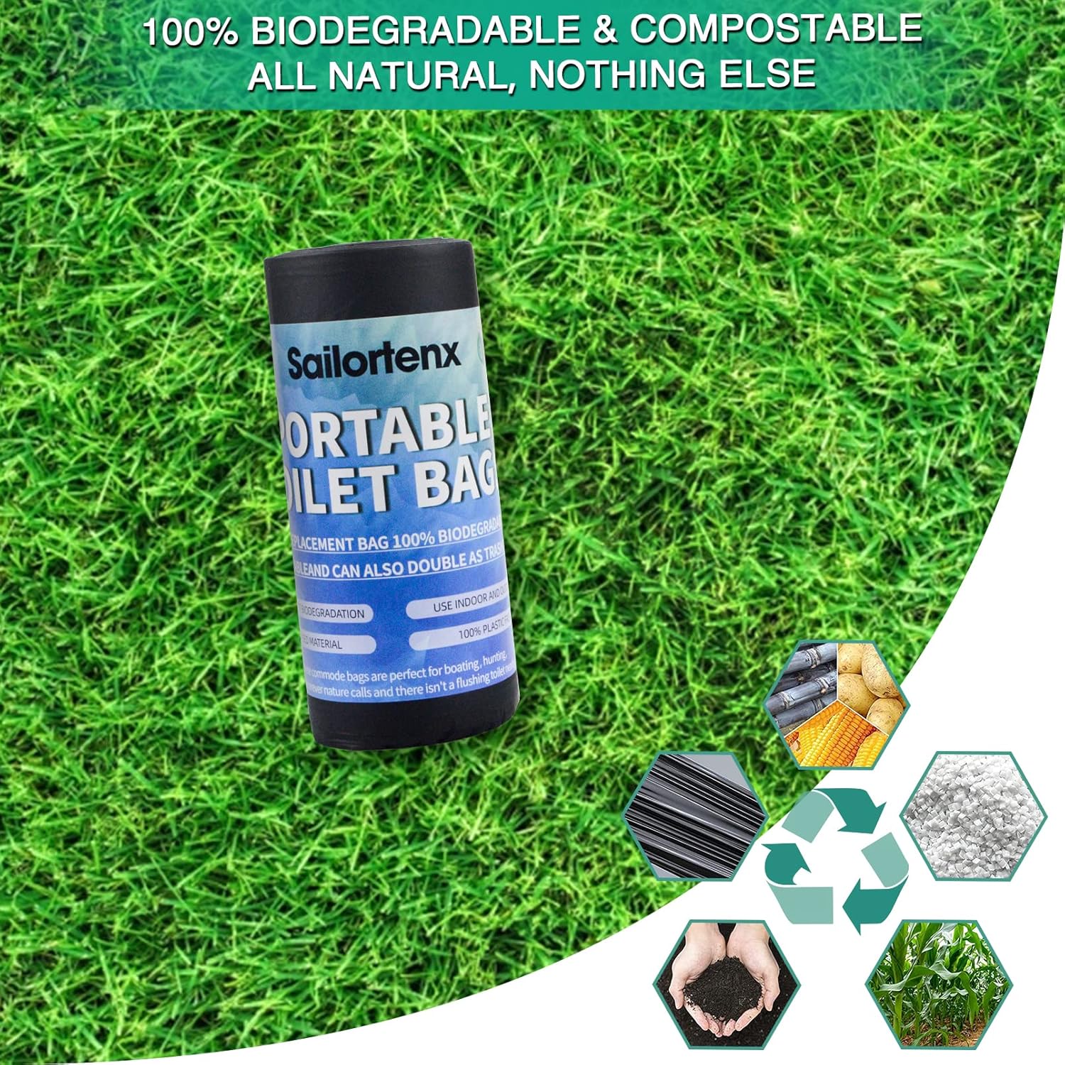 8 Gallon, 5 Gallon Portable Camping Toilet Bags