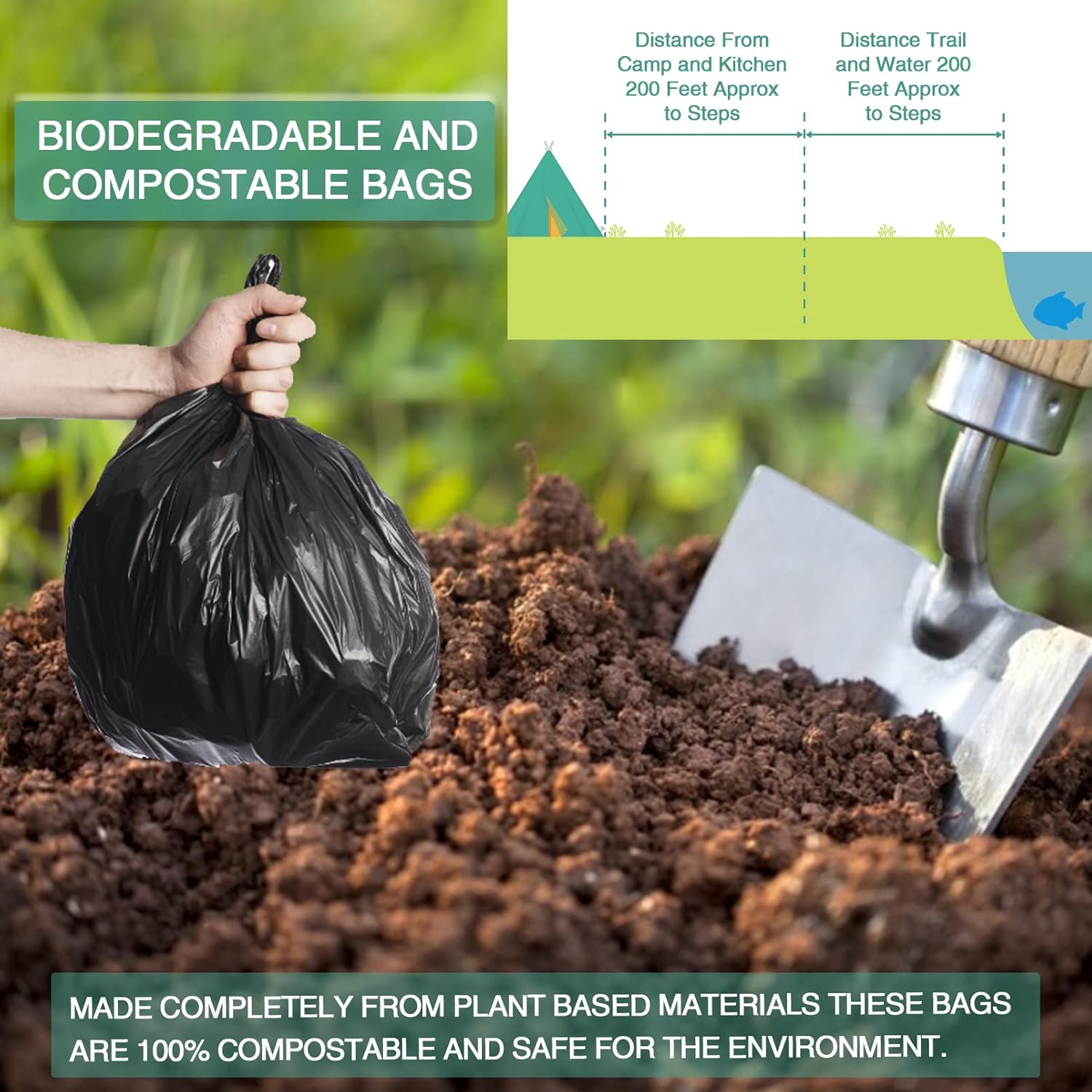 8 Gallon, 5 Gallon Portable Camping Toilet Bags