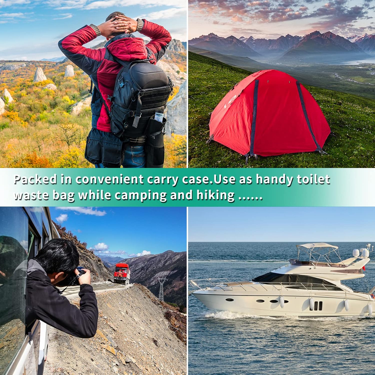 8 Gallon, 5 Gallon Portable Camping Toilet Bags