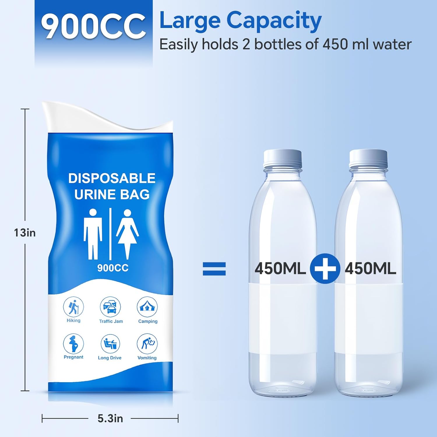 12 piece 900ml Urine Bags