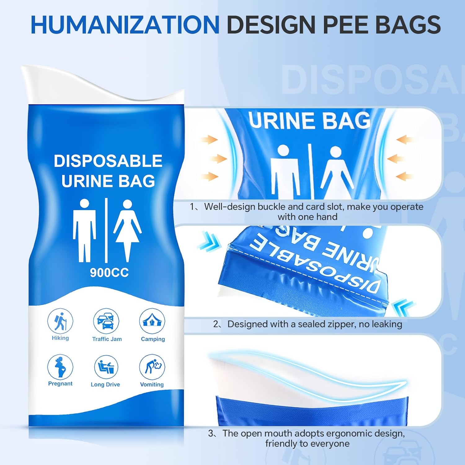 12 piece 900ml Urine Bags