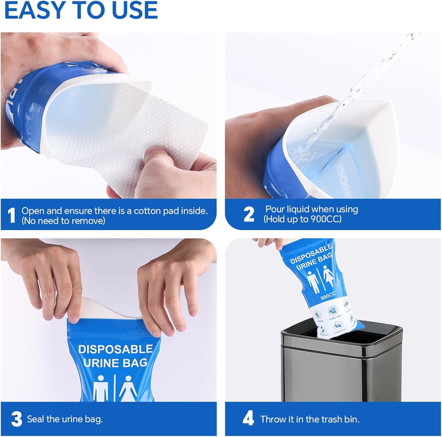 12 piece 900ml Urine Bags