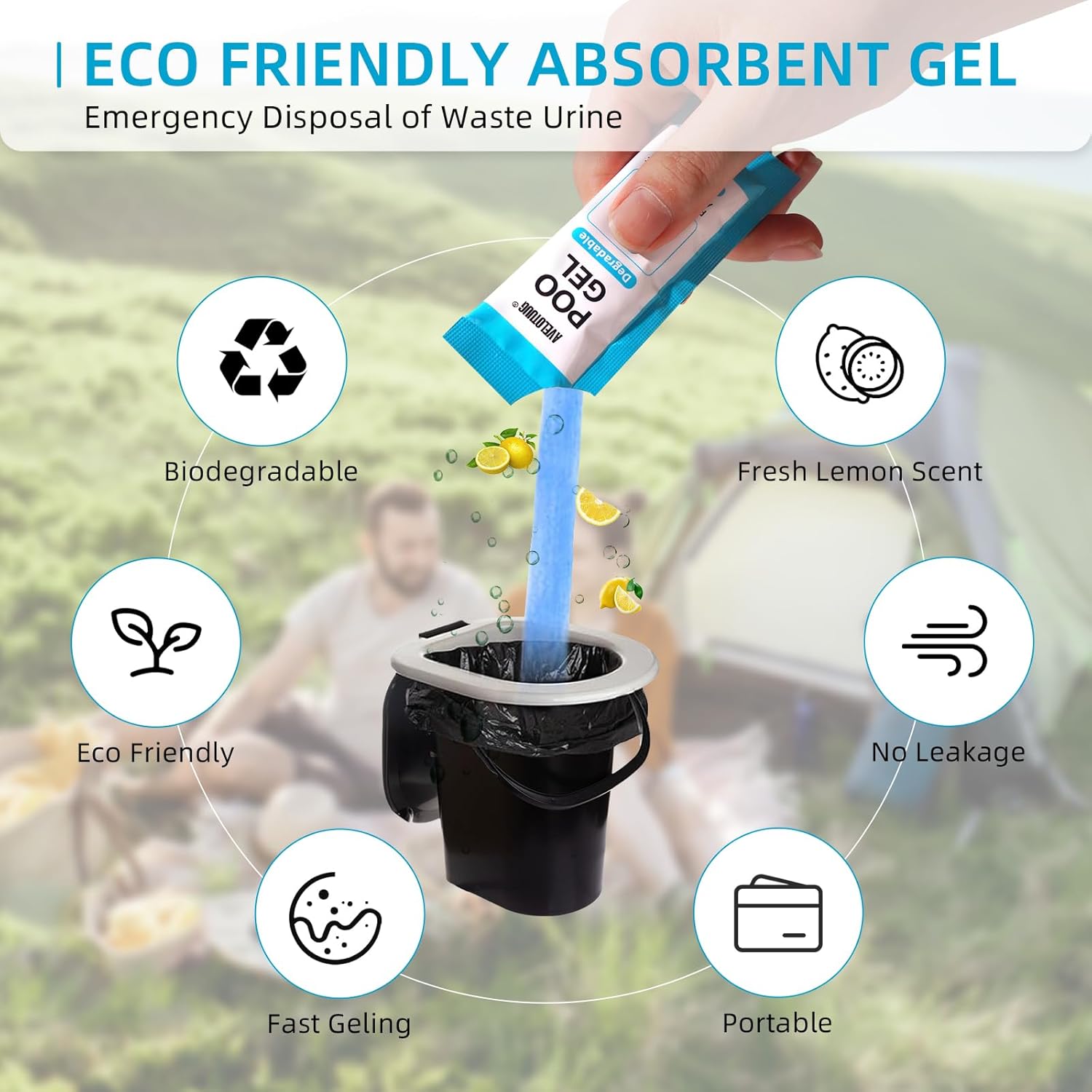 25 Pack Portable Toilet Absorbent Gel Powder