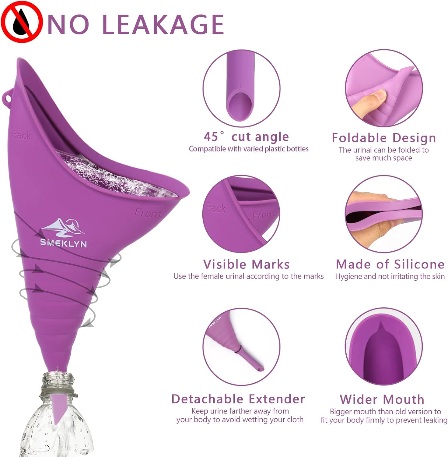 Women's Urine Drainer Funnel Reusable Silicone Cup