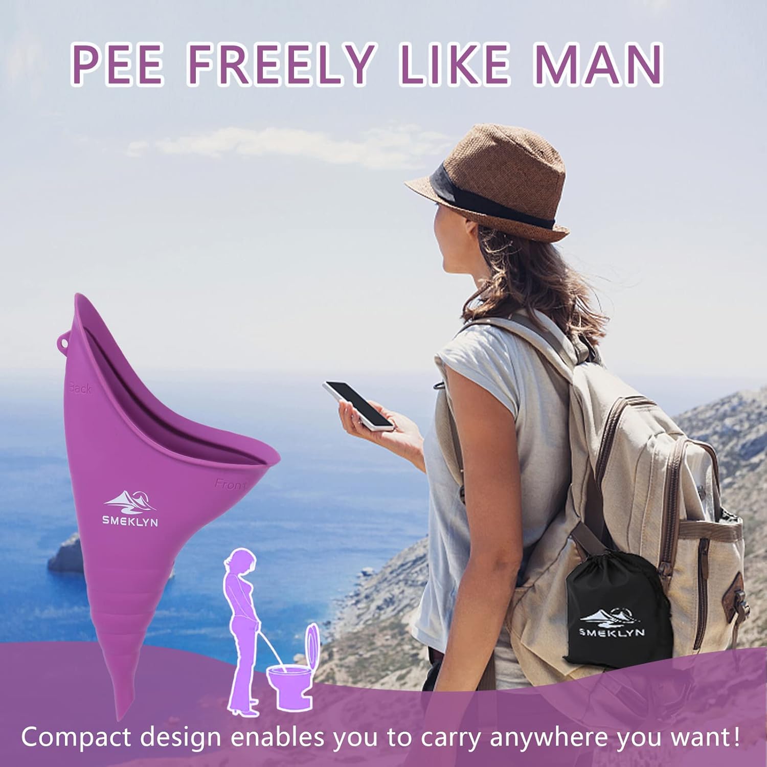 Women's Urine Drainer Funnel Reusable Silicone Cup