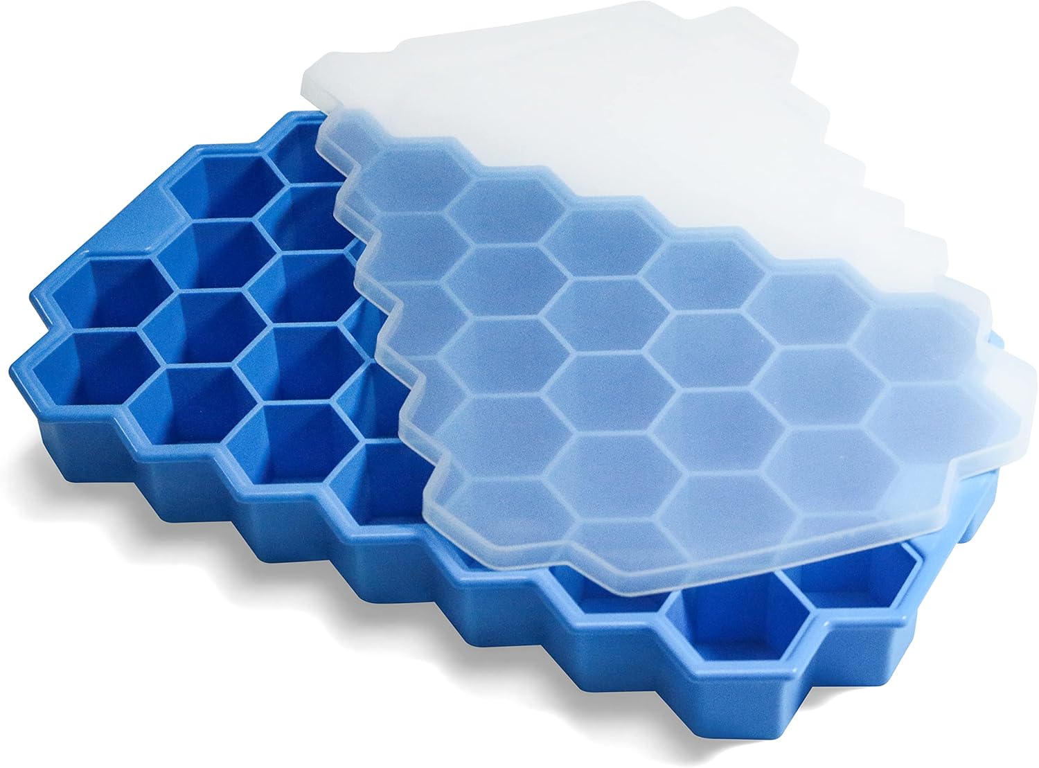 Refrigerator Ice Cube Tray with Lid-37 Mesh Silicone for Small Ice Cube Molds, Easy Release, Reusable for Organizer or Ice Bucket, For Cocktail Bar or Iced Coffee Cups