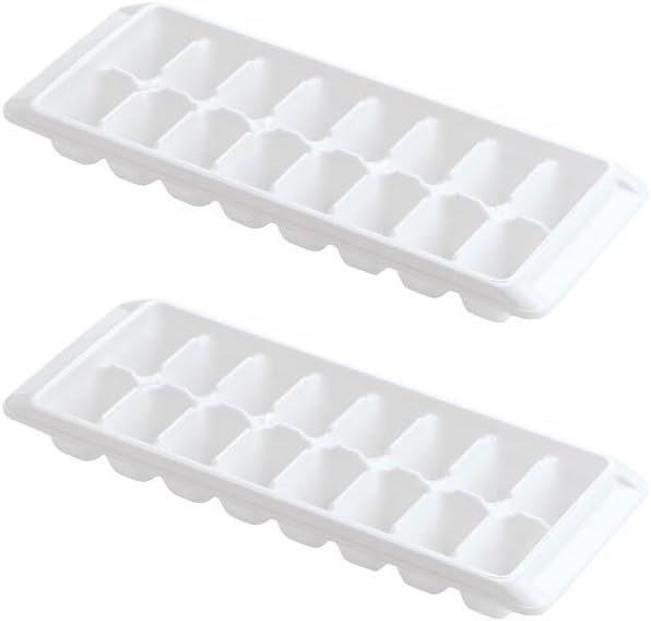Kitch Ice Tray Easily Removable White Ice Cube Tray, 16 Cubes (Pack of 2) (2867-WHT-2)