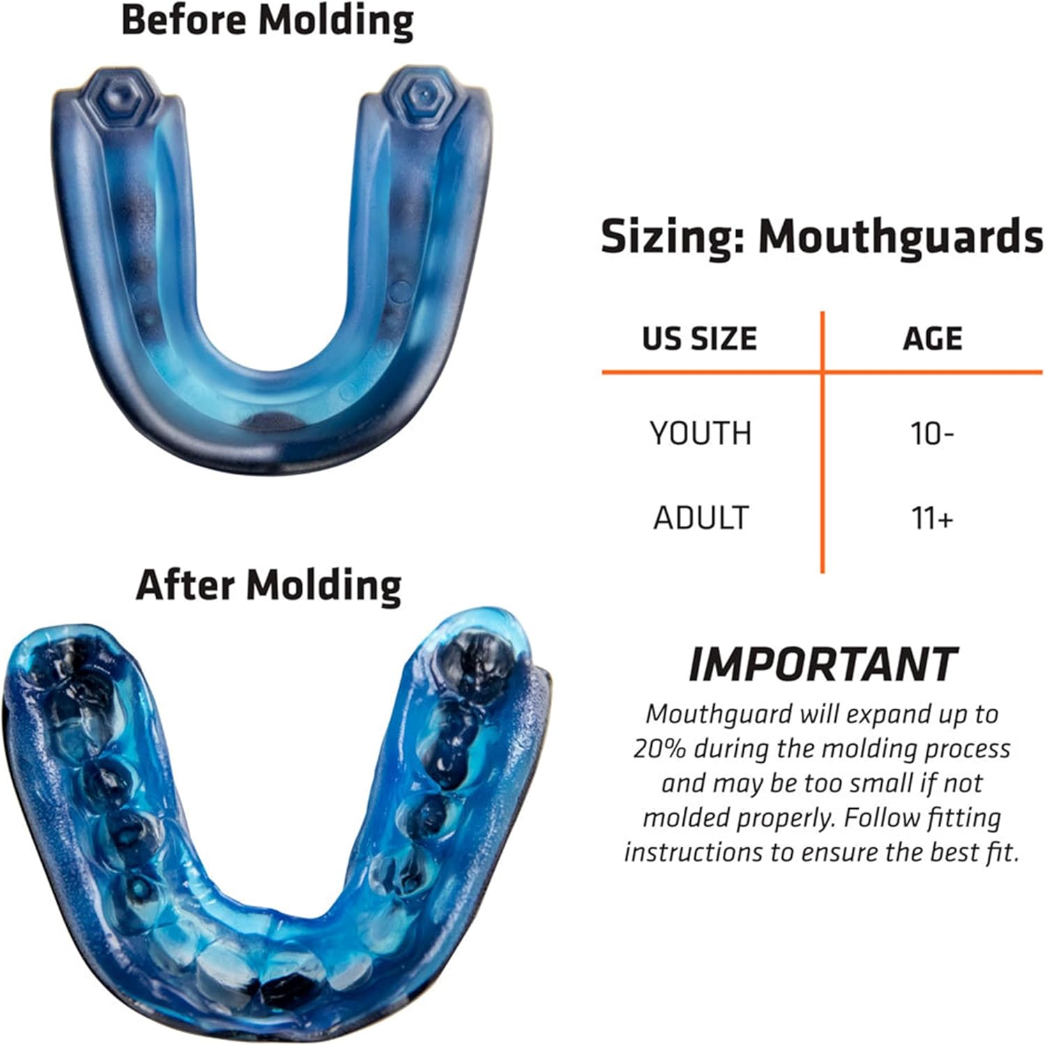 Adult Youth Hockey Lacrosse Baseball Mouthguard Gel Max Protection