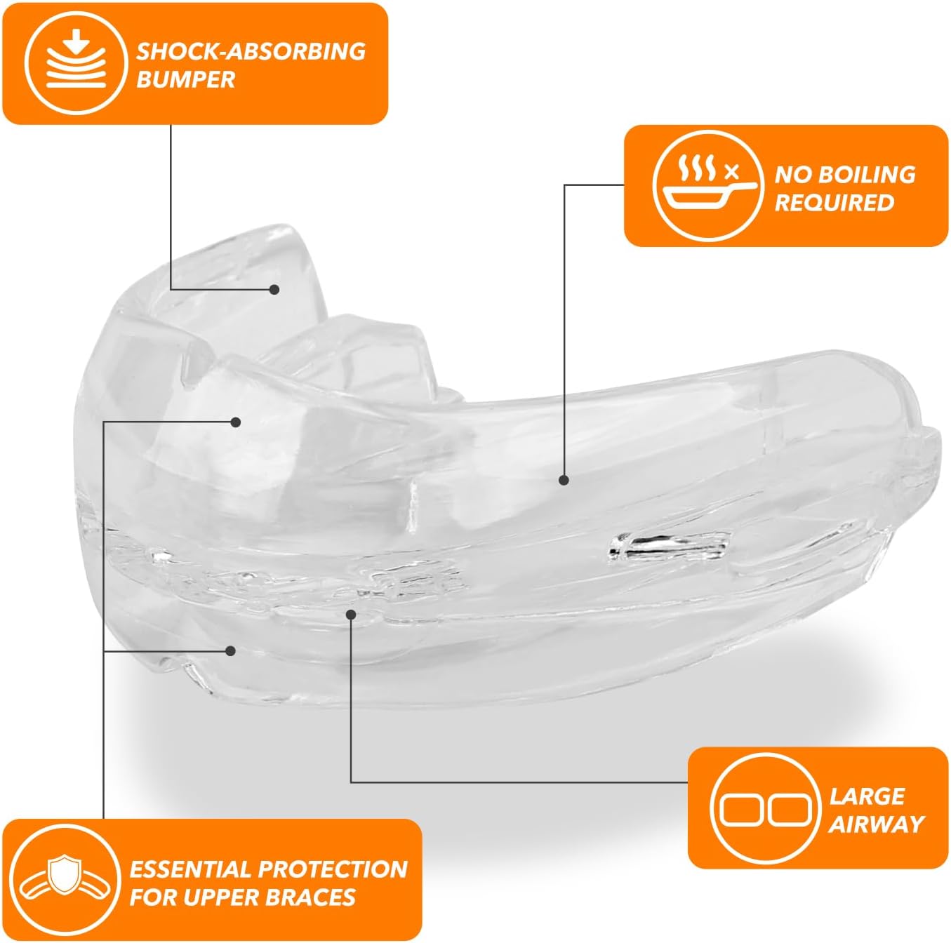 Youth Adult Double Brace Mouth Guard Soft No Boil
