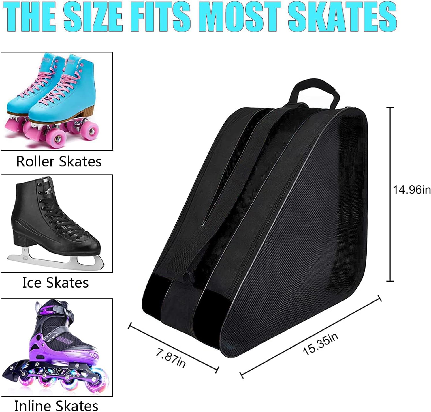 Peyorom Skate Bag, Multi-Skate Compatible, Kids & Adults